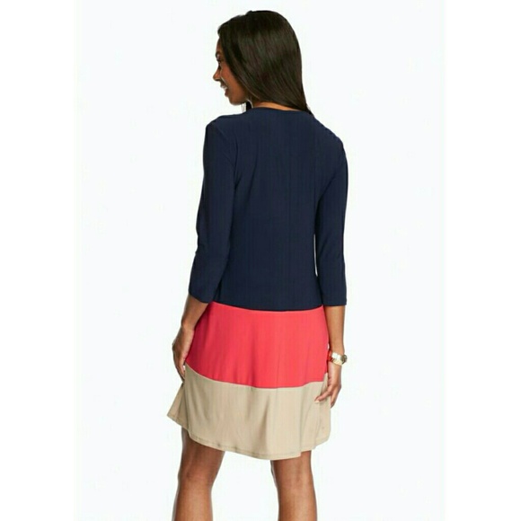 Tiana B Colorblock Keyhole Trapeze Dress NWT - Picture 2 of 3